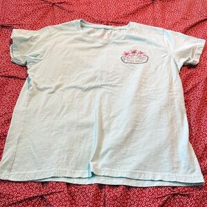 Ron Jon Cocoa Beach Light Teal Tee with Pink Floral Accent